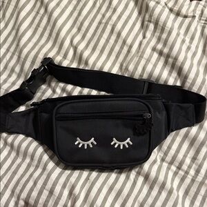 Black Waist Bag with Eye Design